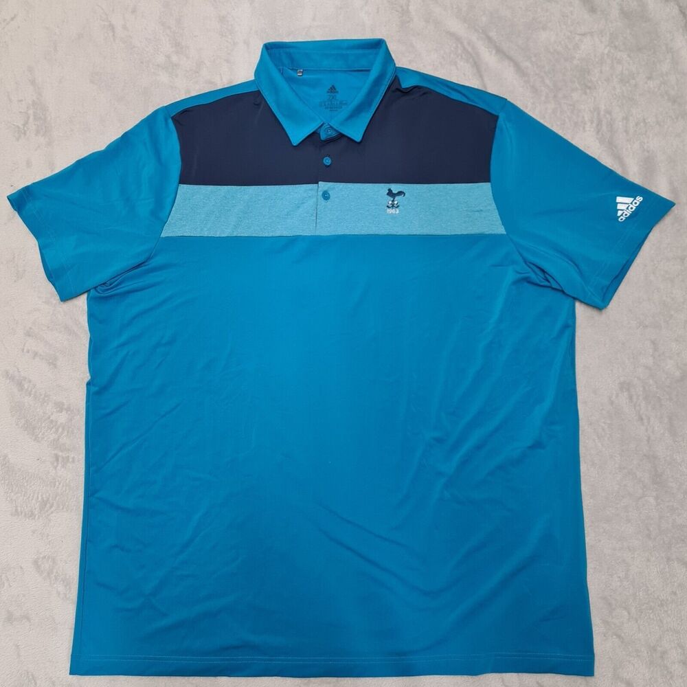 Adidas Golf Polo Shirt Primegreen Mens 2XL Blue Activewear Casual Preppy Classic
